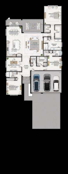 2D floor plan layout for the Madison II by GL Homes in Valencia Vista at Riverland, Port St. Lucie, FL (Image 4).