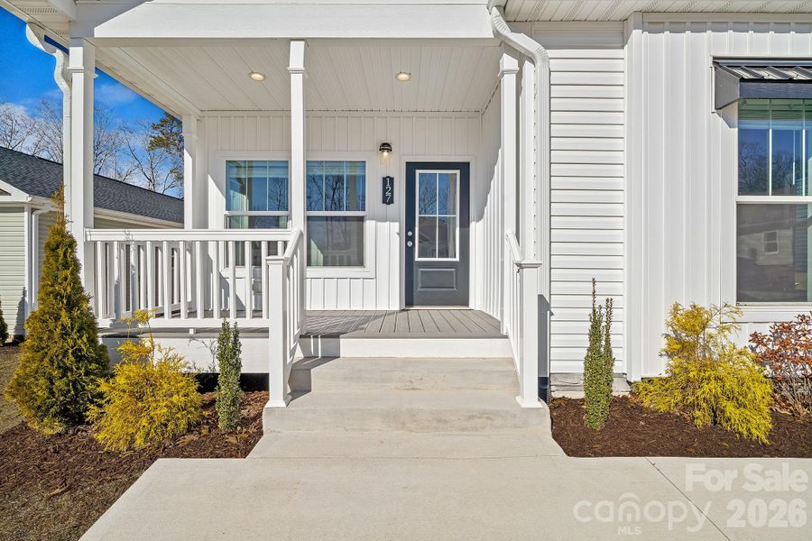 Exterior details and patio area of a home in , Asheville (Image 25).