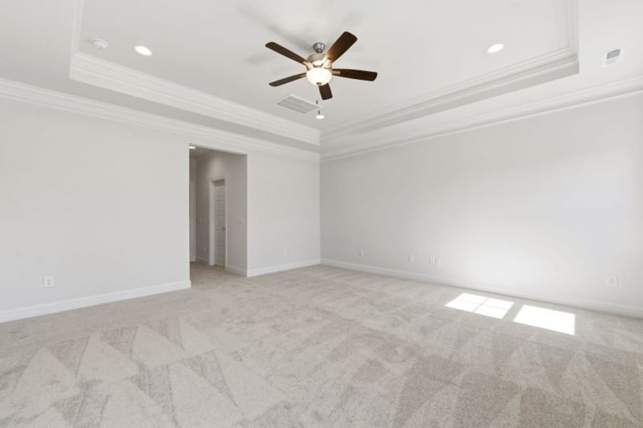 Representative unfurnished interior of a home built from the Cosmopolitan by Keystone Homes NC in Weybridge, Burlington (Image 102). Representative unfurnished interior of a home built from the Cosmopolitan by Keystone Homes NC in Weybridge, Burlington (Image 102).