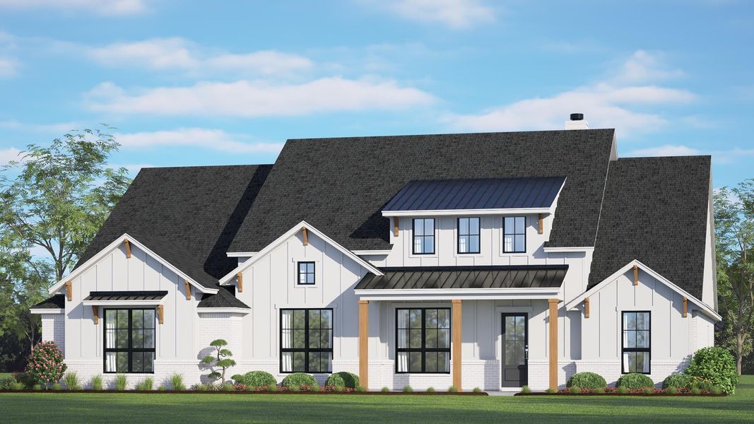 Representative exterior photo of a completed home built from the Concept 3141 by Risewell Homes in Paloma Ranch, New Fairview, TX (Image 10).