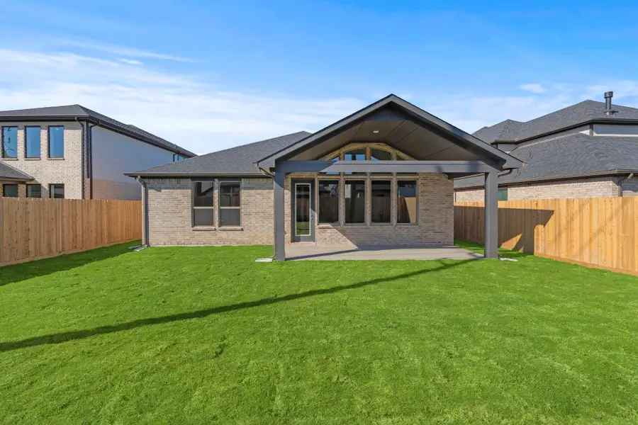 Exterior details and patio area of a home in Harvest Green - Final Opportunities, Richmond (Image 2). Exterior details and patio area of a home in Harvest Green - Final Opportunities, Richmond (Image 2).