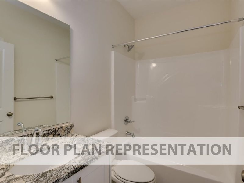 Secondary Bathroom Floorplan Representation Photo | The 1490 Plan by Ivey Homes Secondary Bathroom Floorplan Representation Photo | The 1490 Plan by Ivey Homes