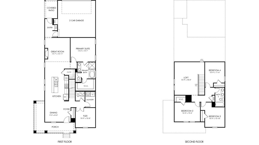 2D floor plan layout of this home in Benders Cove - Premier Series, Mount Juliet, TN (Image 2). 2D floor plan layout of this home in Benders Cove - Premier Series, Mount Juliet, TN (Image 2).