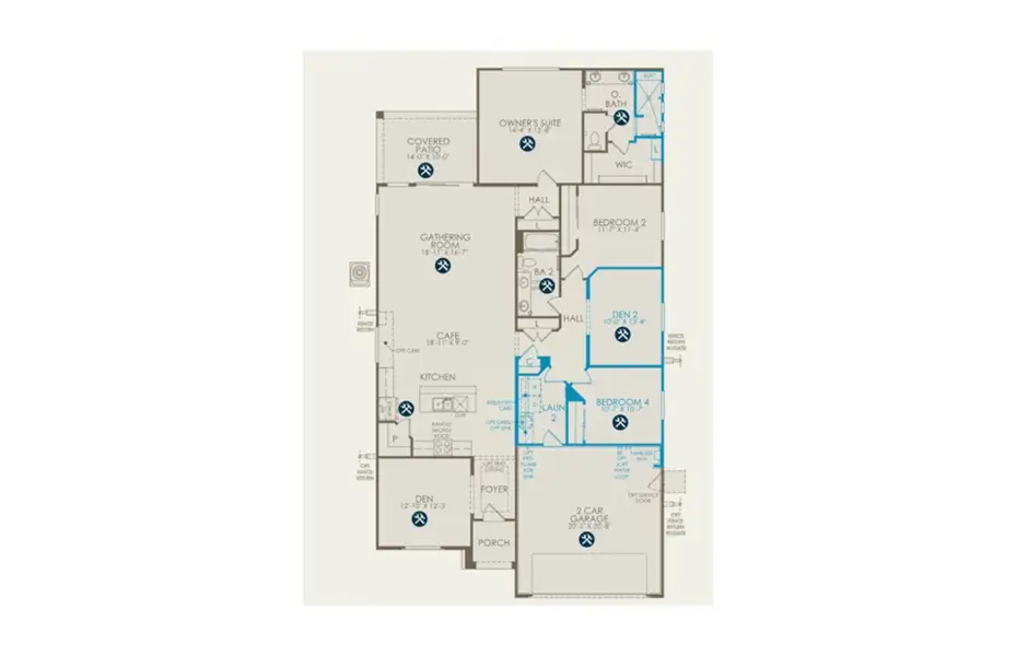 2D floor plan layout of this home in Artisan at Asante, Surprise, AZ (Image 3).