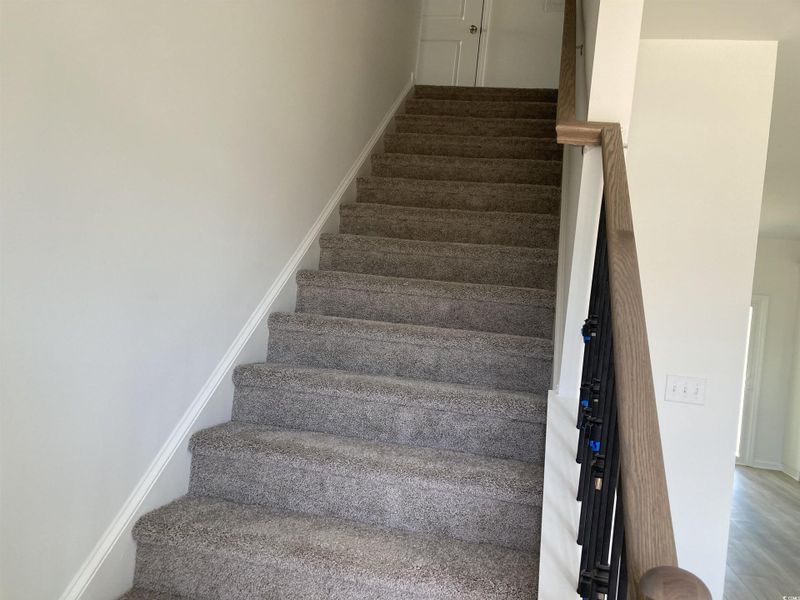 Stairs with baseboards