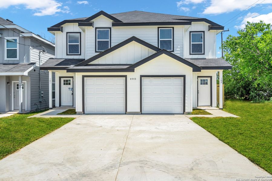 Front exterior of a new home in , San Antonio, TX, highlighting curb appeal (Image 1).