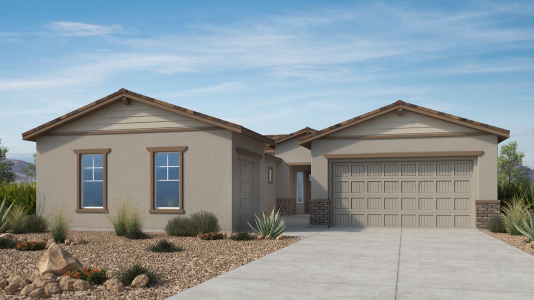 Front exterior of a home in the Verdin Passage Collection community, located in Phoenix, AZ (Image 15).