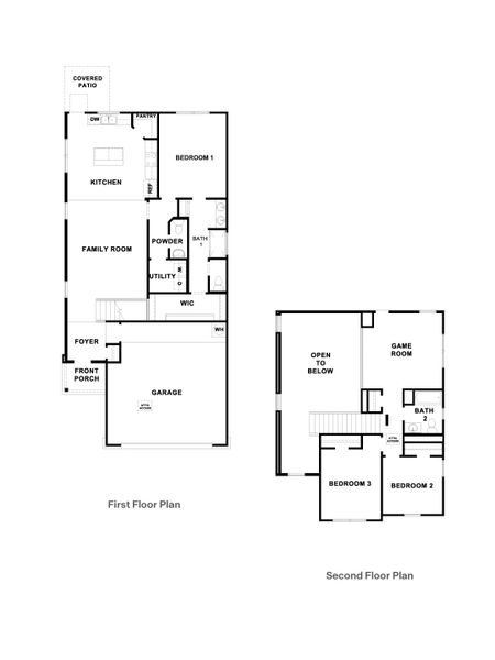 2D floor plan layout for the The Denali by D.R. Horton in Frontier, Mustang Ridge, TX (Image 3).