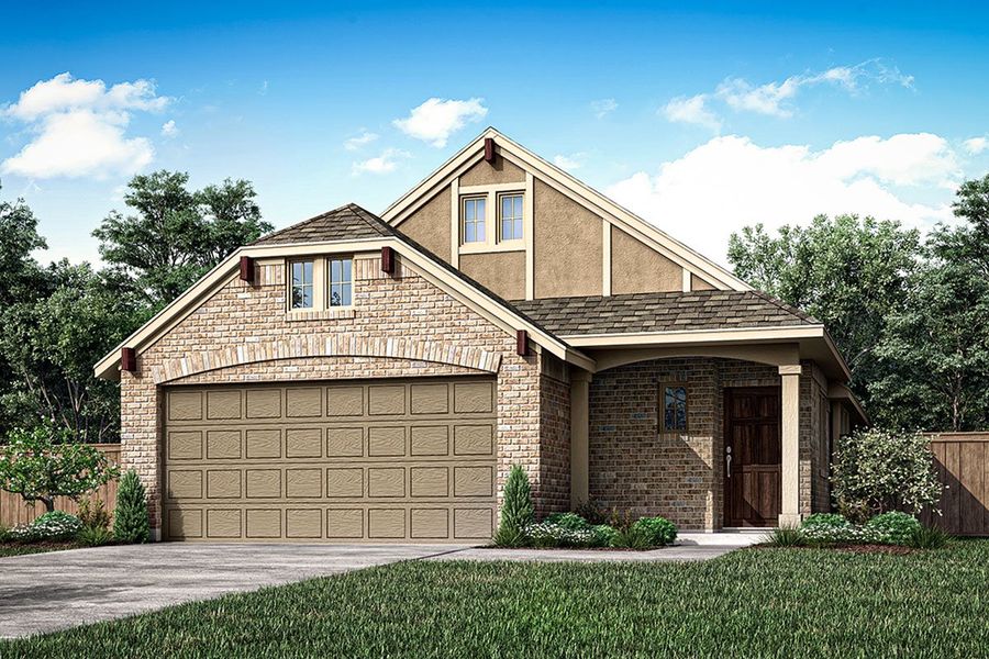 Front exterior of a new home in Leonard Trails, Anna, TX, highlighting curb appeal (Image 24).