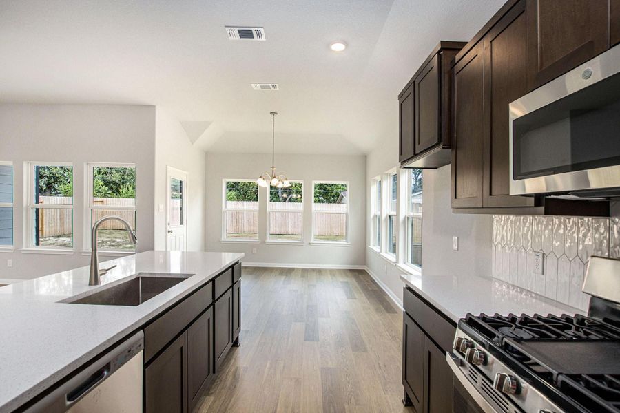 Furnished interior view inside a new home in , Bay City (Image 6). Furnished interior view inside a new home in , Bay City (Image 6).