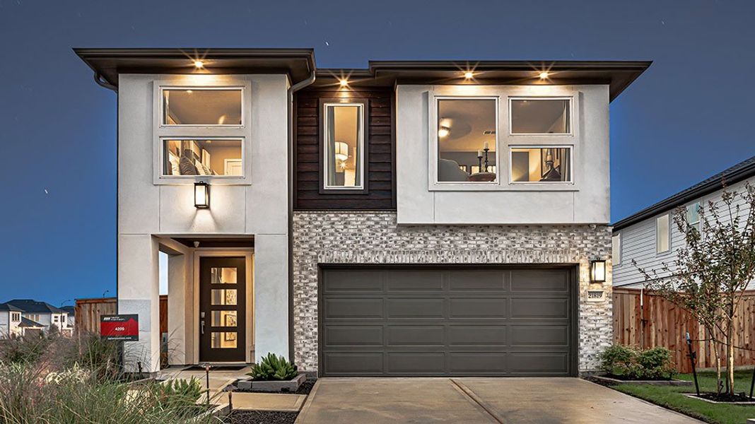 Representative exterior photo of a completed home built from the Portsmouth by Taylor Morrison in Trillium 40s, Richmond, TX (Image 18).