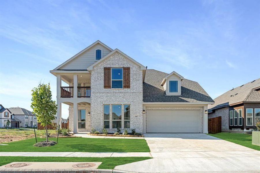 Front exterior of a new home in Hulen Trails Classic 50, Fort Worth, TX, highlighting curb appeal (Image 26). Front exterior of a new home in Hulen Trails Classic 50, Fort Worth, TX, highlighting curb appeal (Image 26).