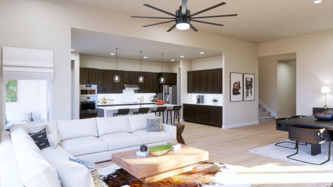 Representative furnished interior of a home built from the 5053 by Risewell Homes in Freedom at Anthem, Kyle (Image 8). Representative furnished interior of a home built from the 5053 by Risewell Homes in Freedom at Anthem, Kyle (Image 8).