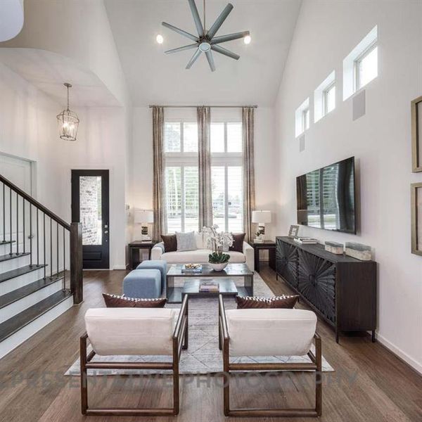 Furnished interior view inside a new home in Bridgeland Central: The Villas, Cypress (Image 9).