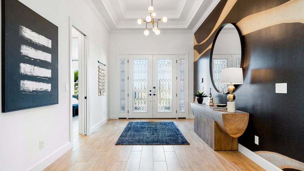 Furnished interior view inside a new home in Esplanade Lake Club, Fort Myers (Image 7).