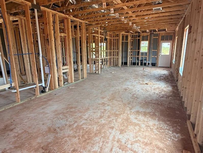 Open concept living room to dining
