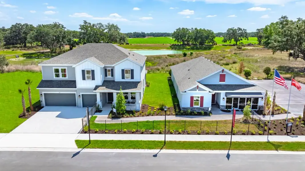 Front exterior of a new home in Timber Ridge, Plant City, FL, highlighting curb appeal (Image 2). Front exterior of a new home in Timber Ridge, Plant City, FL, highlighting curb appeal (Image 2).