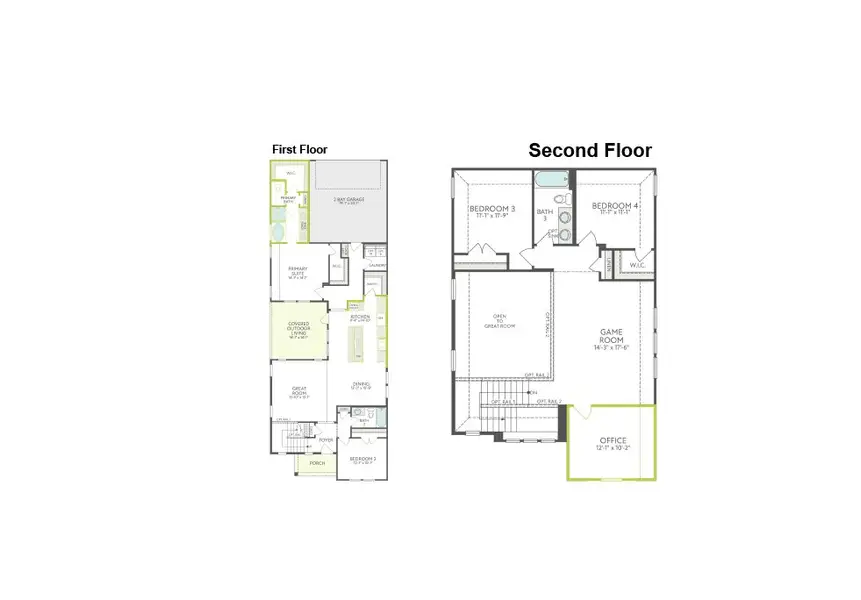 2D floor plan layout of this home in Painted Tree, McKinney, TX (Image 3).