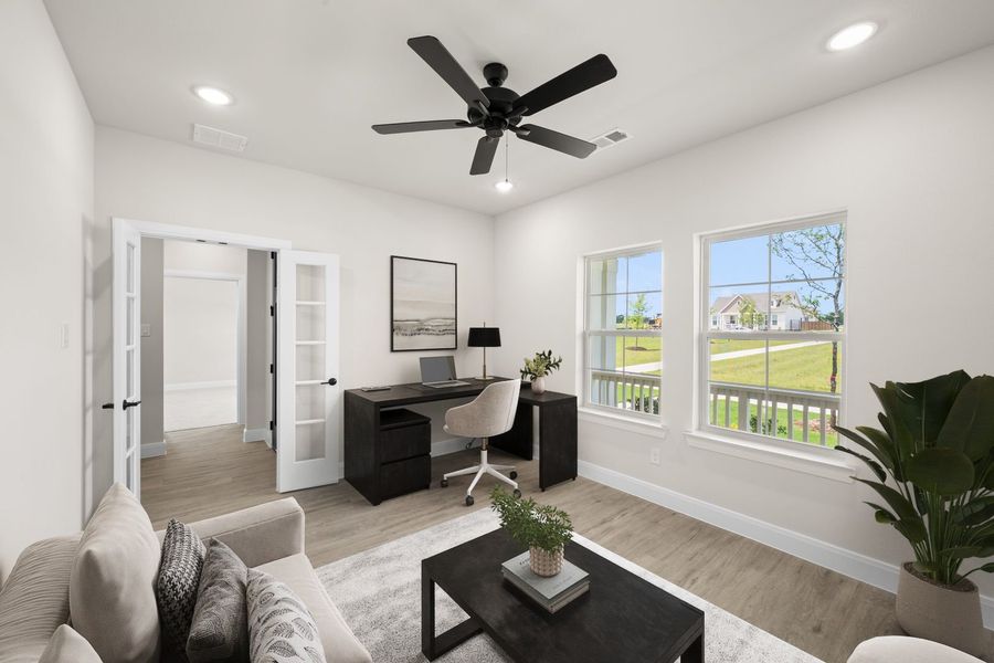 Furnished interior view inside a new home in MidTowne, Midlothian (Image 8). Furnished interior view inside a new home in MidTowne, Midlothian (Image 8).