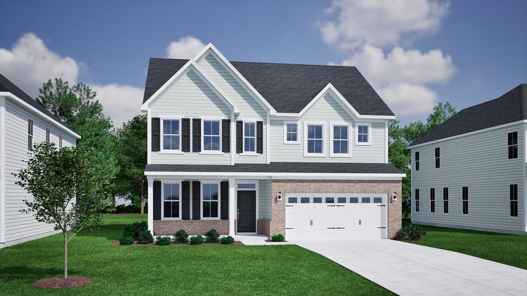 Representative exterior photo of a completed home built from the Mulberry - Vanguard Collection by Mungo Homes in Hanes Lake, Winston-Salem, NC (Image 11). Representative exterior photo of a completed home built from the Mulberry - Vanguard Collection by Mungo Homes in Hanes Lake, Winston-Salem, NC (Image 11).