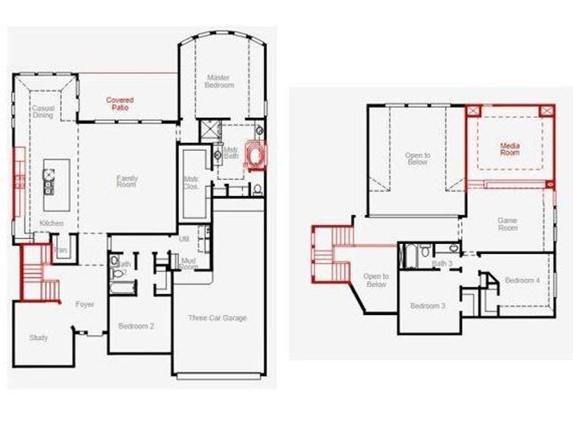 2D floor plan layout of this home in The Highlands, Porter, TX (Image 5).