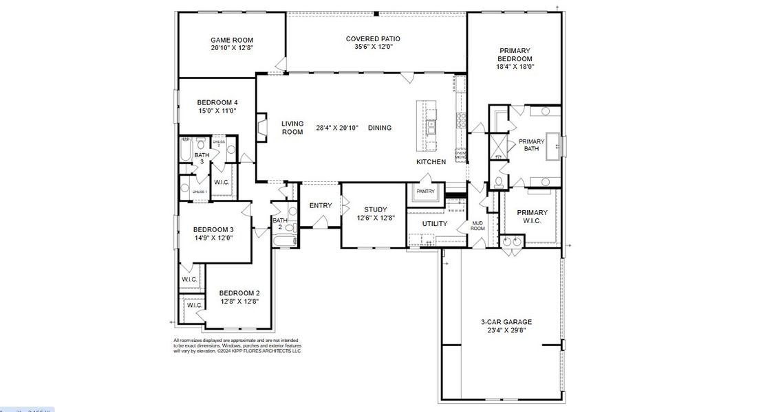 2D floor plan layout for the Kerrville by Giddens Homes in Whispering Wind, Bertram, TX (Image 5). 2D floor plan layout for the Kerrville by Giddens Homes in Whispering Wind, Bertram, TX (Image 5).