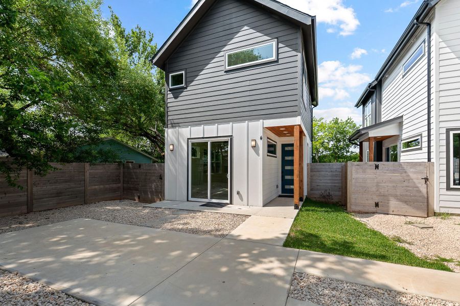 Modern architecture with clean lines and a welcoming entry.