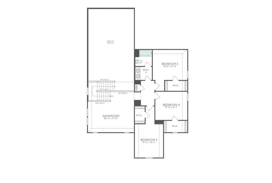 2D floor plan layout for the Evelyn by Tri Pointe Homes in Discovery Collection at The Meadows, Krum, TX (Image 5). 2D floor plan layout for the Evelyn by Tri Pointe Homes in Discovery Collection at The Meadows, Krum, TX (Image 5).