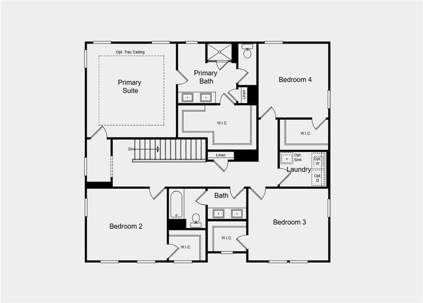 2D floor plan layout of this home in Bennett Farm, Loganville, GA (Image 2).