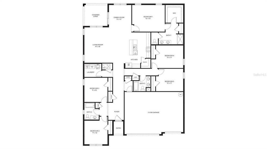 2D floor plan layout of this home in Oakfield Lakes, Palmetto, FL (Image 2). 2D floor plan layout of this home in Oakfield Lakes, Palmetto, FL (Image 2).