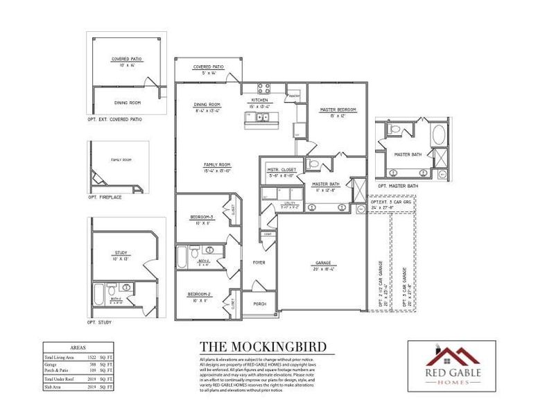 Mockingbird Floor Plan - 2 car garage