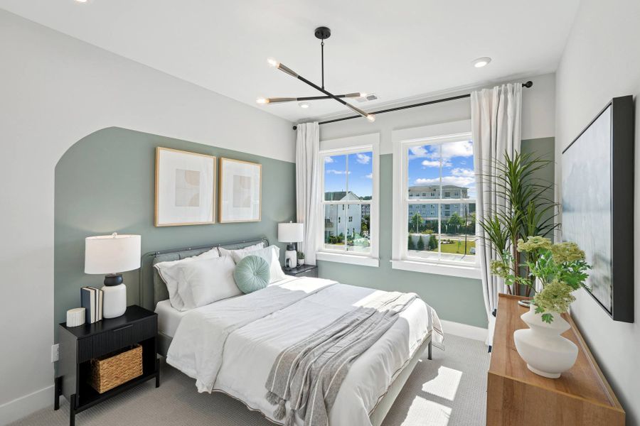 Representative furnished interior of a home built from the Piper by Tri Pointe Homes in Twinleaf Townes, Chapel Hill (Image 16).