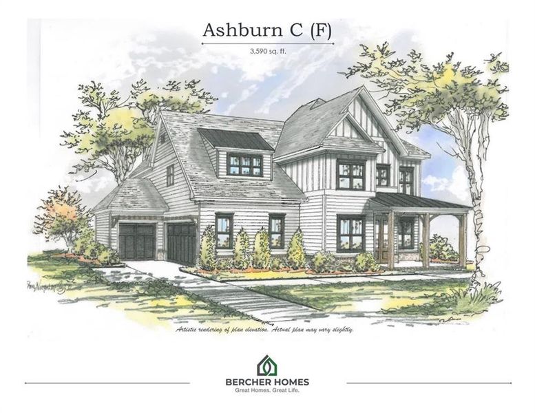 Exterior rendering of this home design in , Marietta, GA (Image 5).