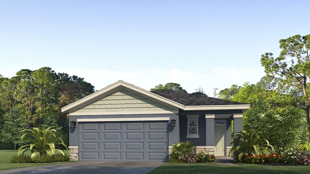 Representative exterior photo of a completed home built from the Jemison by D.R. Horton in Westhaven at Heritage Harbor, Bradenton, FL (Image 2). Representative exterior photo of a completed home built from the Jemison by D.R. Horton in Westhaven at Heritage Harbor, Bradenton, FL (Image 2).