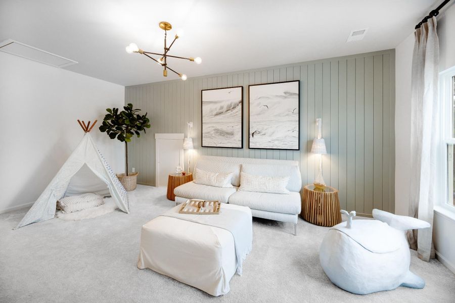 Furnished interior view inside a new home in Sweetgrass at Summers Corner: Arbor Collection, Summerville (Image 16). Furnished interior view inside a new home in Sweetgrass at Summers Corner: Arbor Collection, Summerville (Image 16).