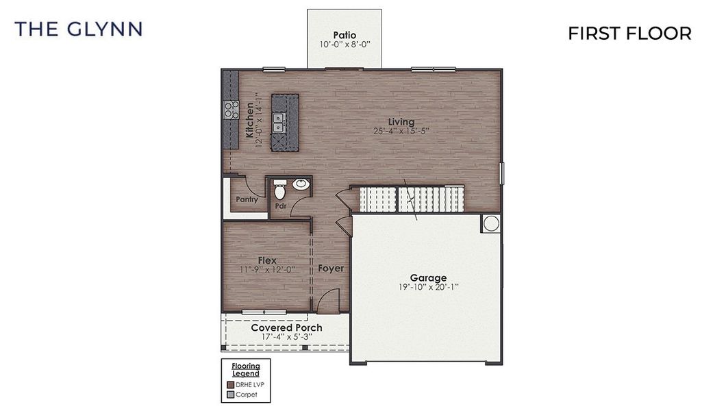 2D floor plan layout of this home in Grayson Park, Leland, NC (Image 5).