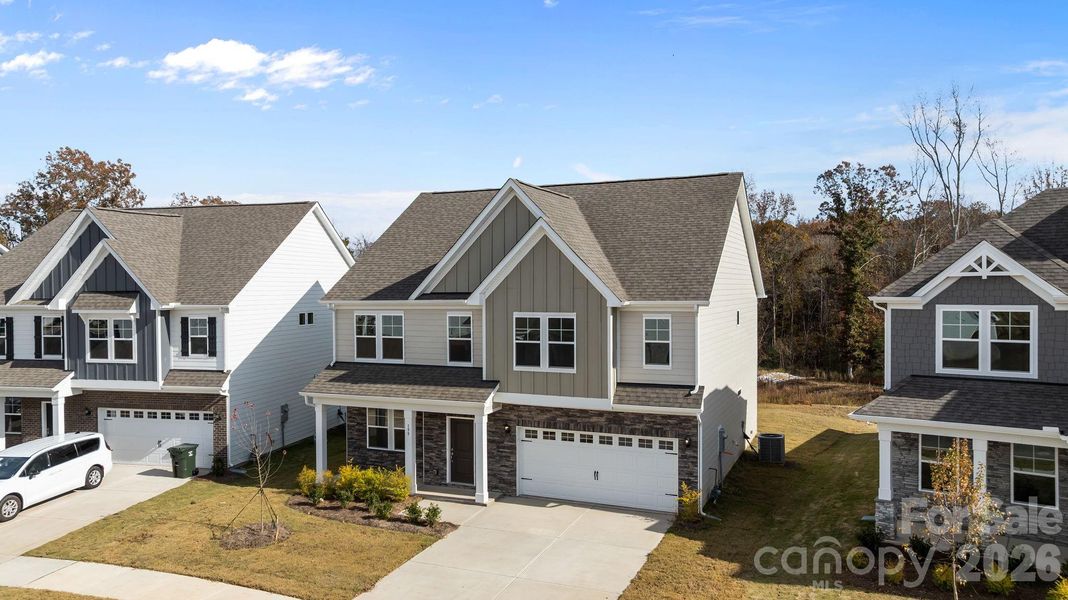 Front exterior of a new home in McFarland Estates, York, SC, highlighting curb appeal (Image 18).