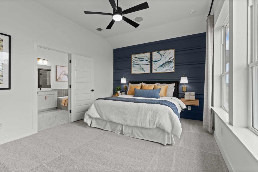 Representative furnished interior of a home built from the The Kline by David Weekley Homes in The Colony 50', Bastrop (Image 3).