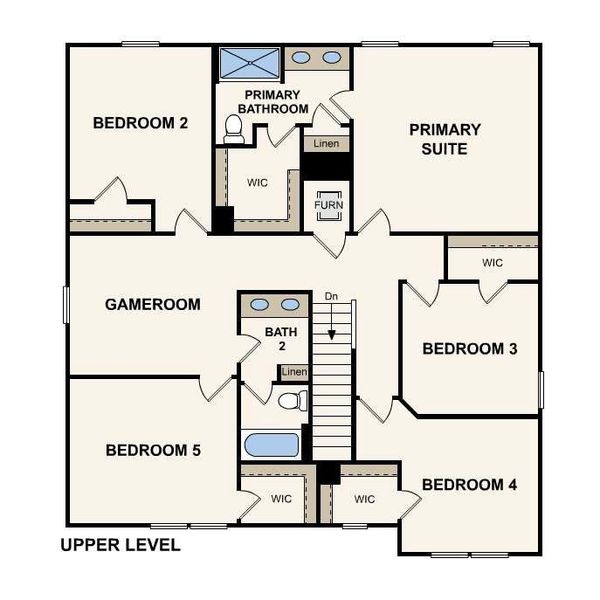 2D floor plan layout of this home in David's Place, Warner Robins, GA (Image 2).