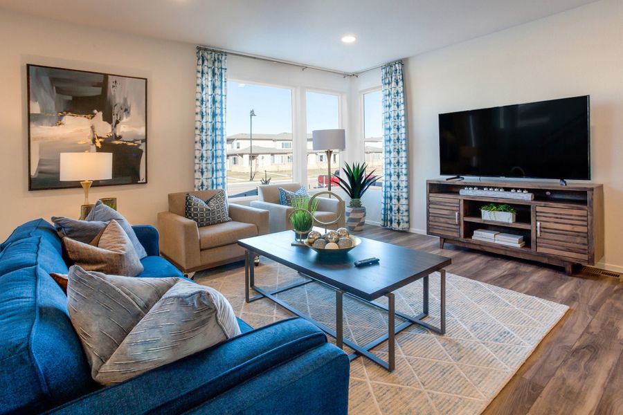 Representative furnished interior of a home built from the Newton by Hartford Homes in Trailside, Timnath (Image 15).