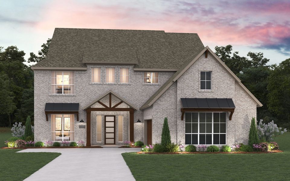 Front exterior of a new home in The Grove Frisco, Frisco, TX, highlighting curb appeal (Image 9).