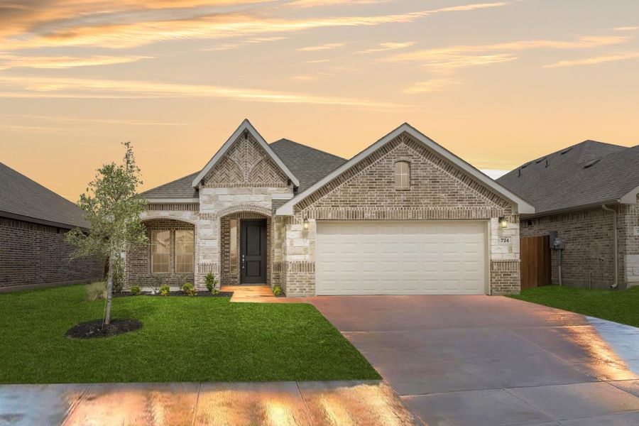 Elevation D with Stone | Concept 1991 at Chisholm Hills in Cleburne, TX by Landsea Homes