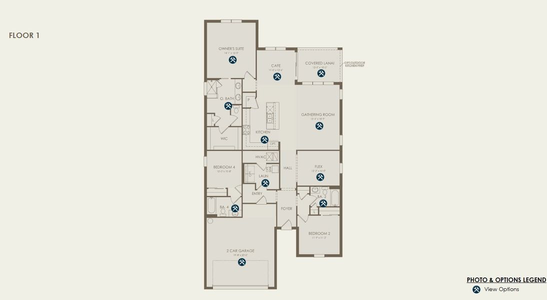 2D floor plan layout of this home in Seaire, Parrish, FL (Image 3).