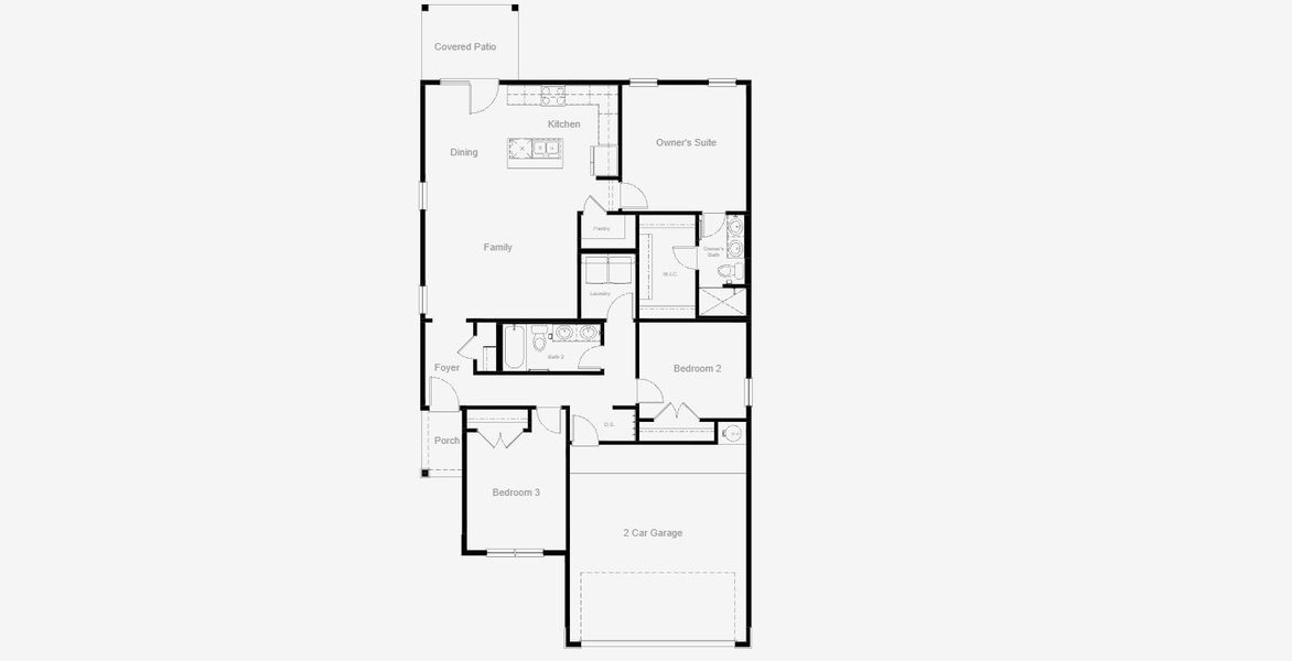 2D floor plan layout of this home in Desert Breeze, Horizon City, TX (Image 3).