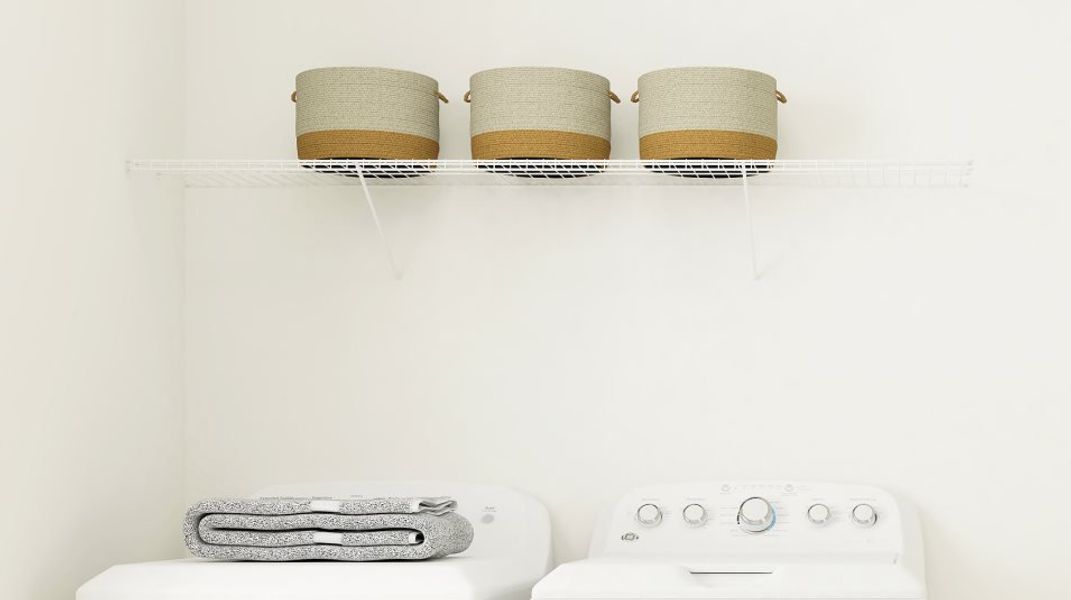 Laundry room shelving