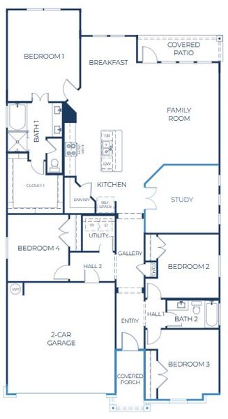 2D floor plan layout of this home in Hartrick Ranch, Temple, TX (Image 3). 2D floor plan layout of this home in Hartrick Ranch, Temple, TX (Image 3).