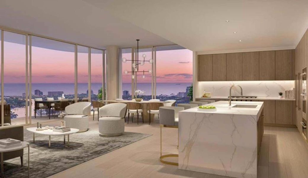 Furnished interior view inside a new home in Andare Residences, Fort Lauderdale (Image 6).