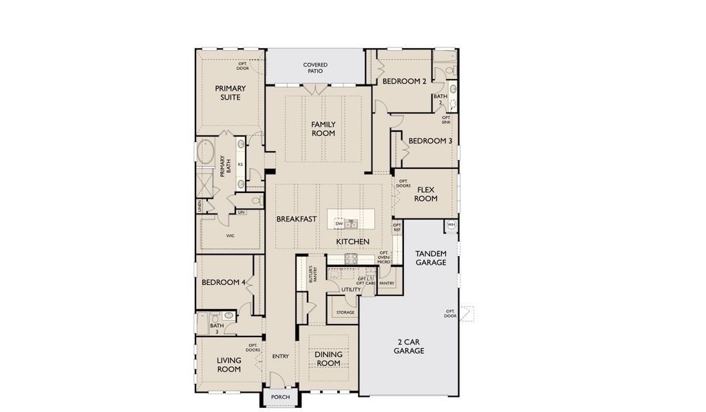 2D floor plan layout for the Maxwell by Ashton Woods in The Trails at Carmel, Pflugerville, TX (Image 5).
