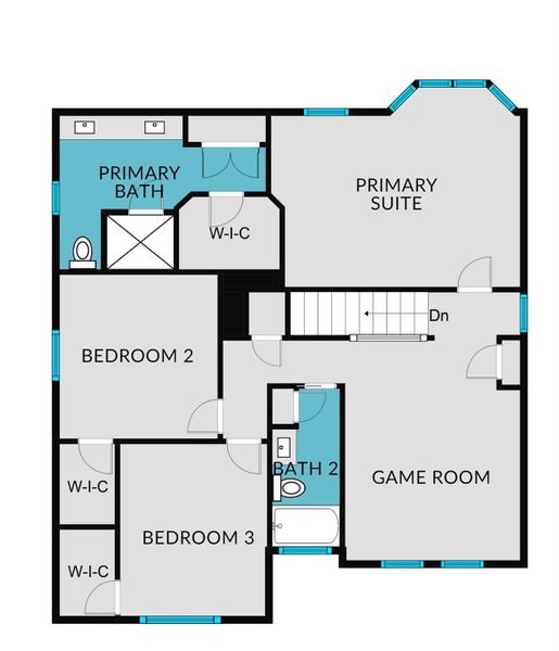 Primary Bedroom Windows take advantage of the Long Distance Hill Country Views!