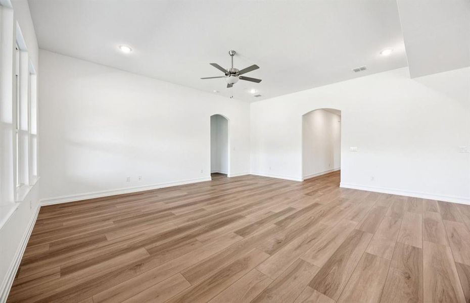 Spacious gathering room with large windows Spacious gathering room with large windows